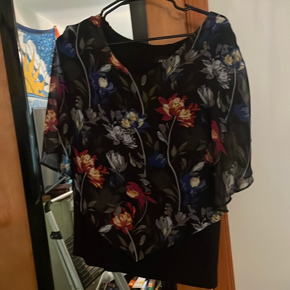 Floral silk blouse